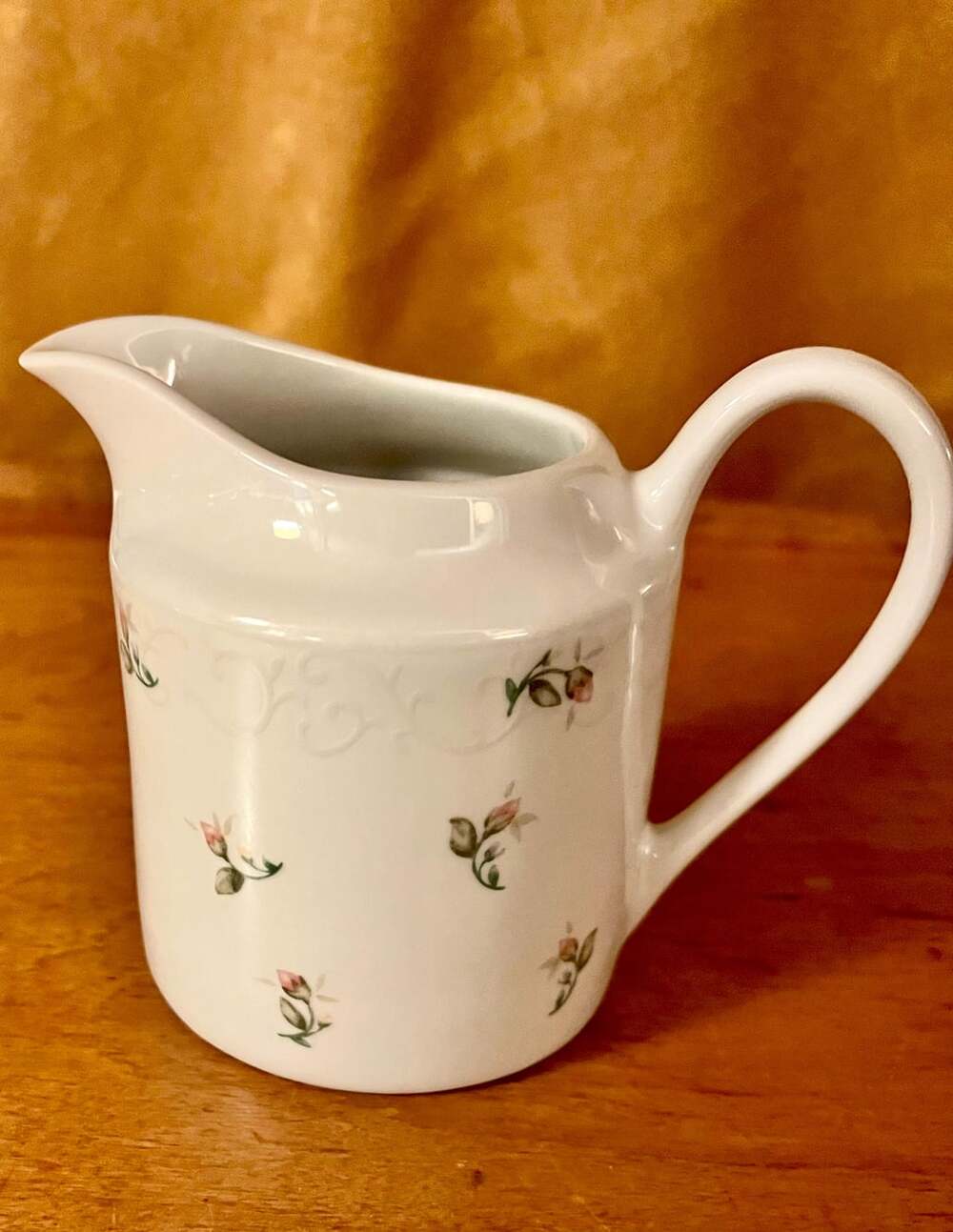 Discontinued Gorham Lady Anne Creamer | Pink Rosebud Pattern | Elegant Tea Servi